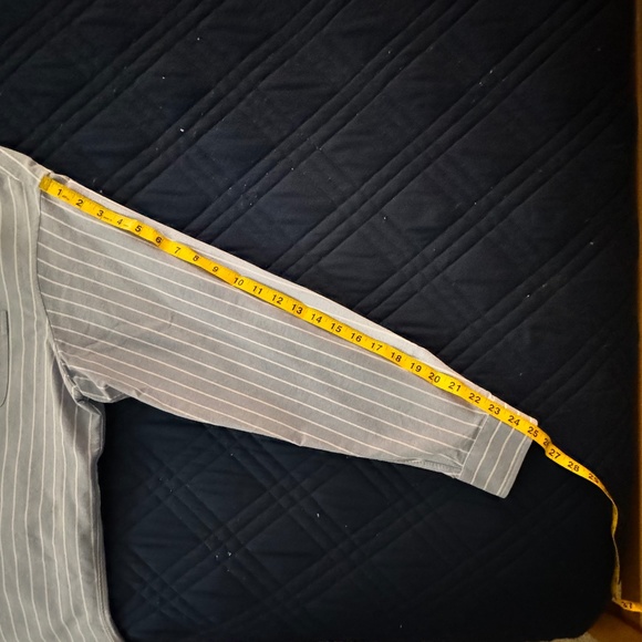 Cremieux Dress Shirt Men's Large Blue with White Stripe 100% Cotton - Picture 5 of 5